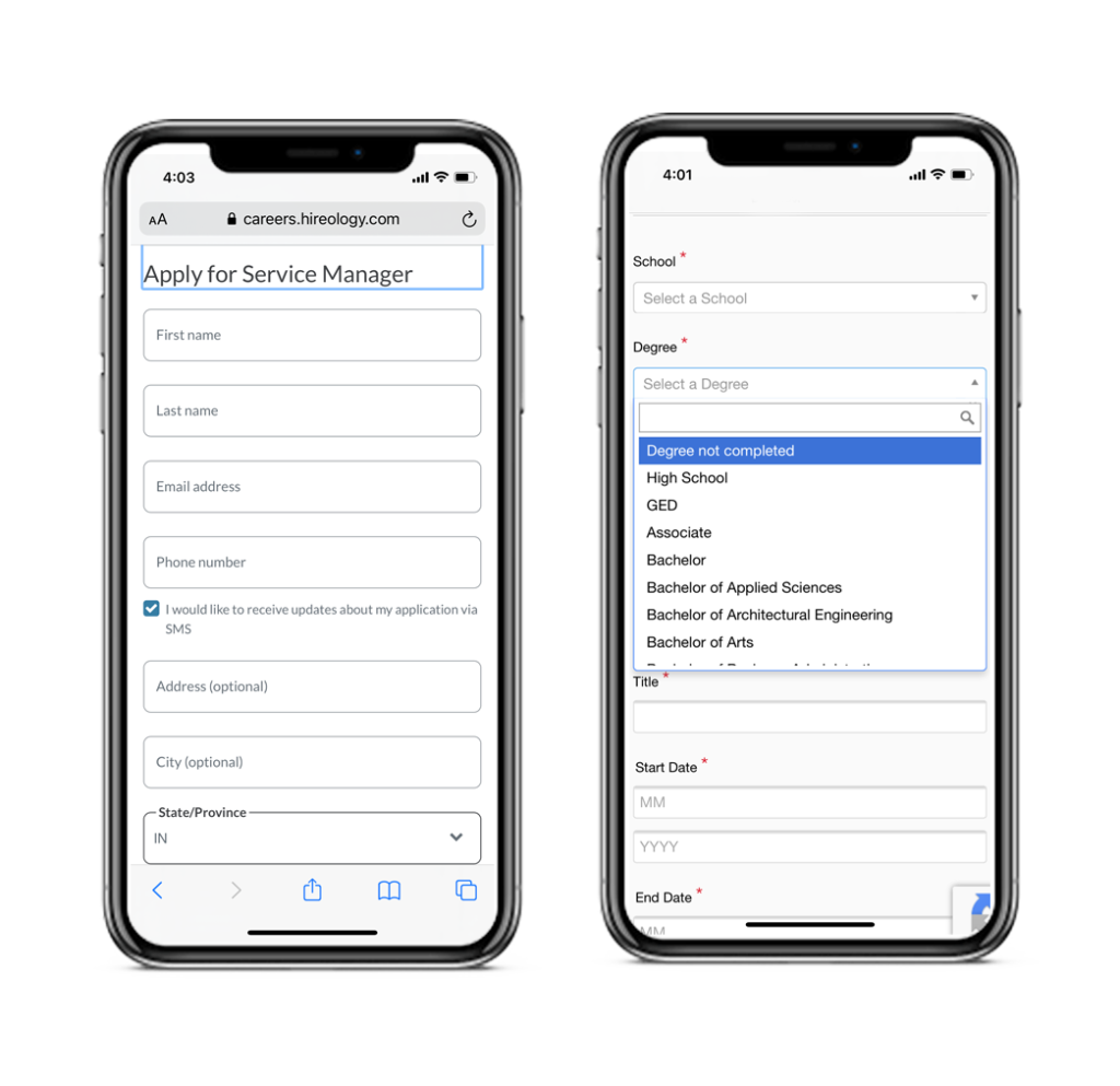 Mobile job application