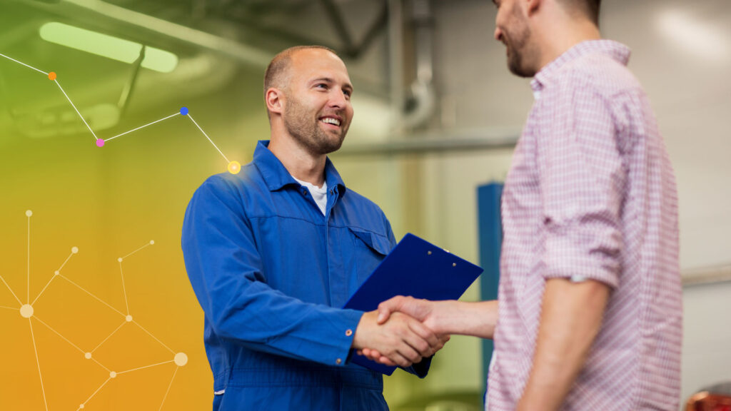 Two professionals shaking hands