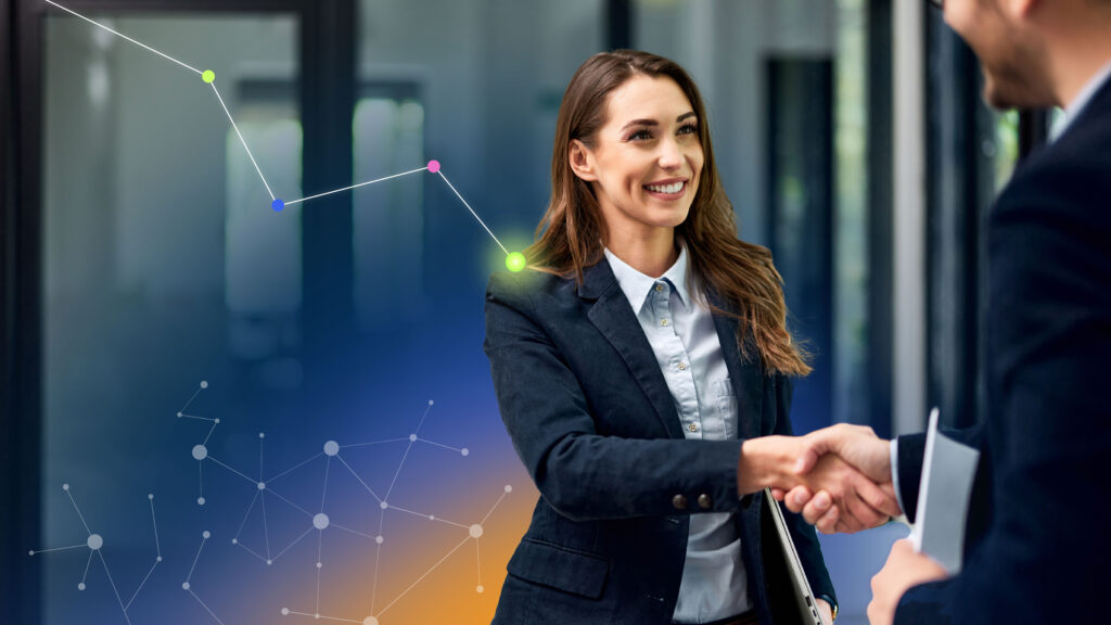 Two professionals shaking hands