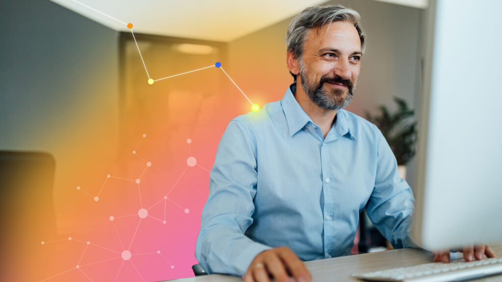 Business man at computer